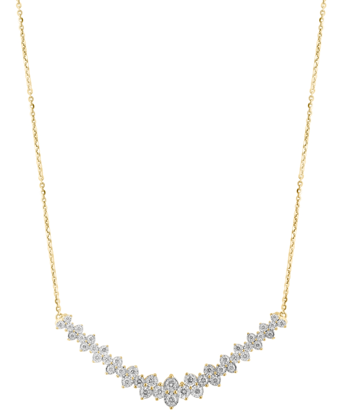 Effy Collection Effy Diamond Cluster 18" Statement Necklace (1 Ct. T.w.) In 14k White Gold (also Available In 14k Tw In K Two Tone Gold