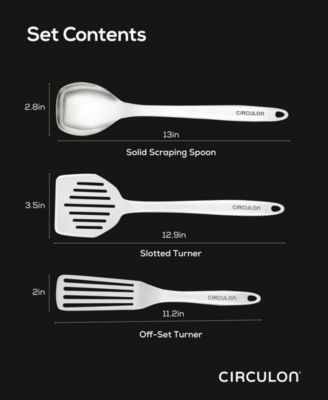 Circulon Tools Stainless Steel Hollow Handle Kitchen Utensils, Set of 3