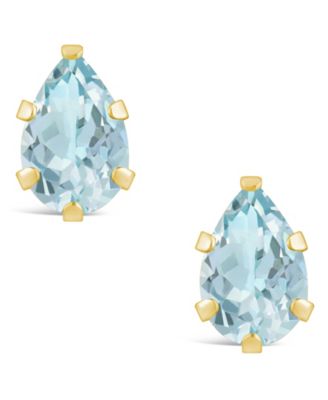 Gemstone Stud Earrings in 10k Yellow Gold