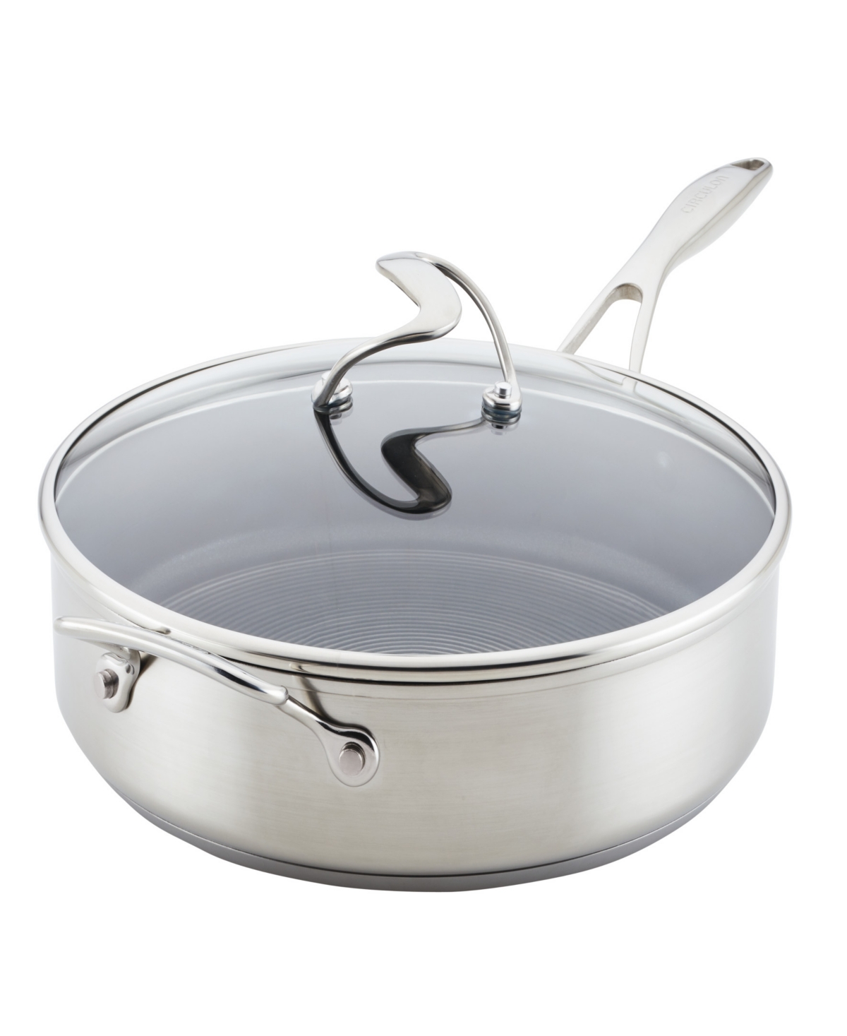 Circulon Stainless Steel 5 Quart Induction Saute Pan With Lid And Steelshield Hybrid Stainless And Non-stick 