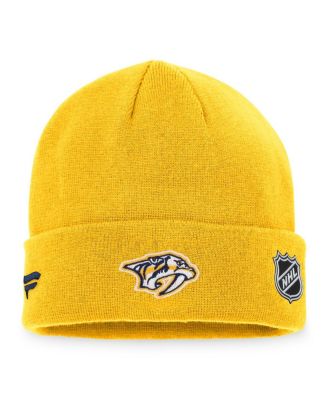 Men's Gold Nashville Predators Authentic Pro Rink Cuffed Knit Hat
