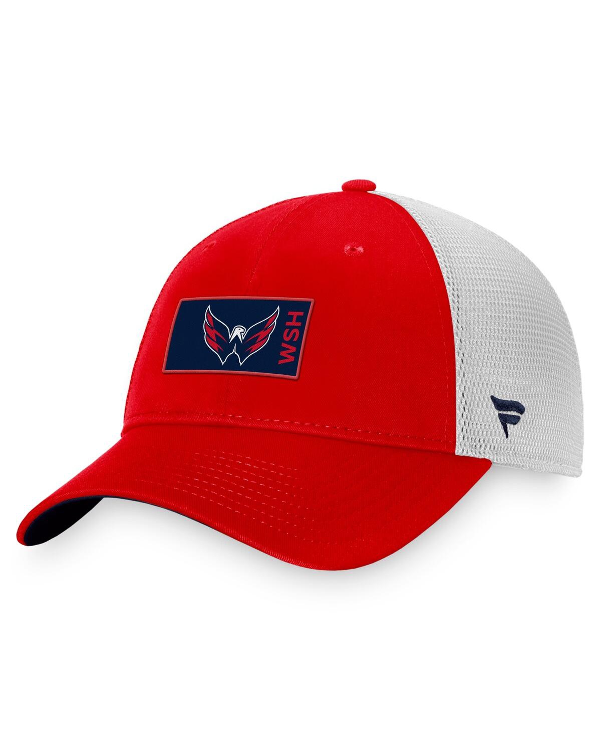 Fanatics Branded Red/white Washington Capitals Authentic Pro Rink Trucker Snapback Hat In Red,white
