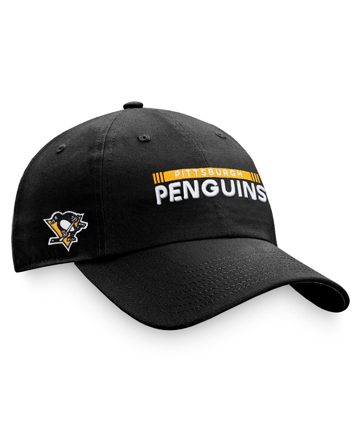 Fanatics Branded Black Pittsburgh Penguins Authentic Pro Rink Adjustable Hat In Black