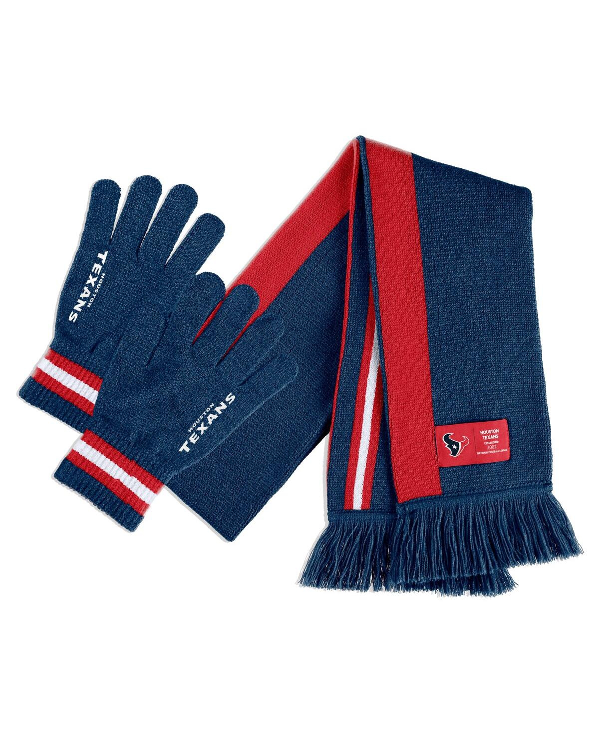 Women's Wear by Erin Andrews Houston Texans Scarf and Glove Set - Navy, Red