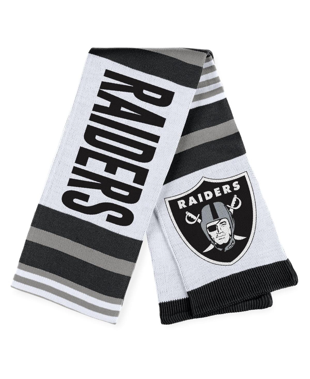 Women's Wear by Erin Andrews Las Vegas Raiders Jacquard Striped Scarf - White, Black