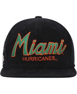 Mitchell & Ness Big Boys Black Miami Hurricanes Corduroy Script Snapback Hat