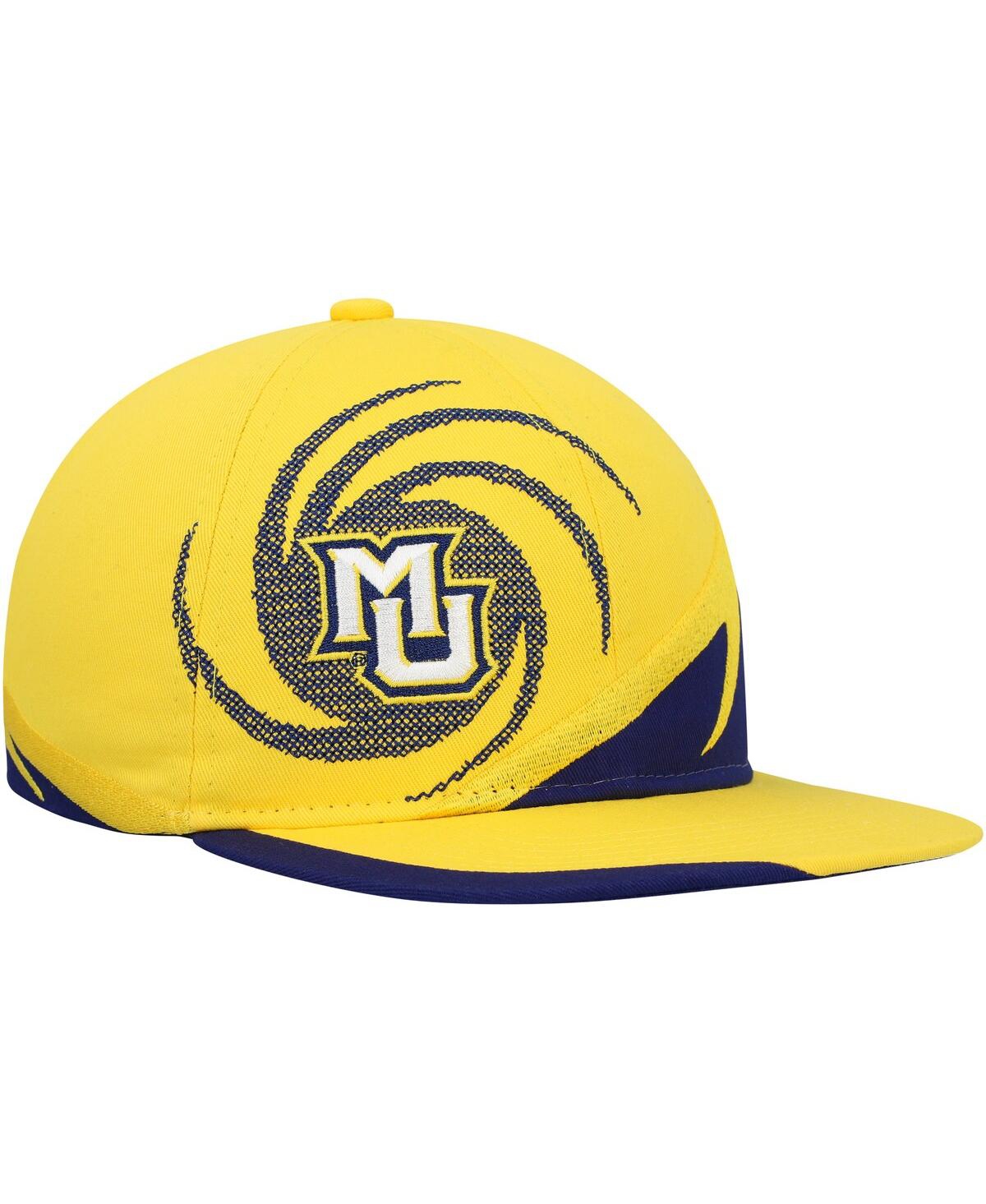 Shop Mitchell & Ness Big Boys  Gold And Blue Marquette Golden Eagles Spiral Snapback Hat In Gold,blue