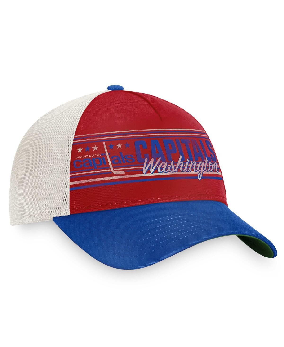 Fanatics Men's  Red, Royal Washington Capitals True Classic Retro Trucker Snapback Hat In Red,royal