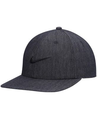 Men's Skateboard Heathered Black Faux Denim Snapback Hat