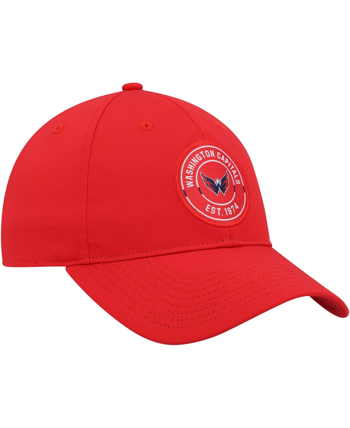 Shop Adidas Originals Men's Adidas Red Washington Capitals Team Circle Slouch Adjustable Hat