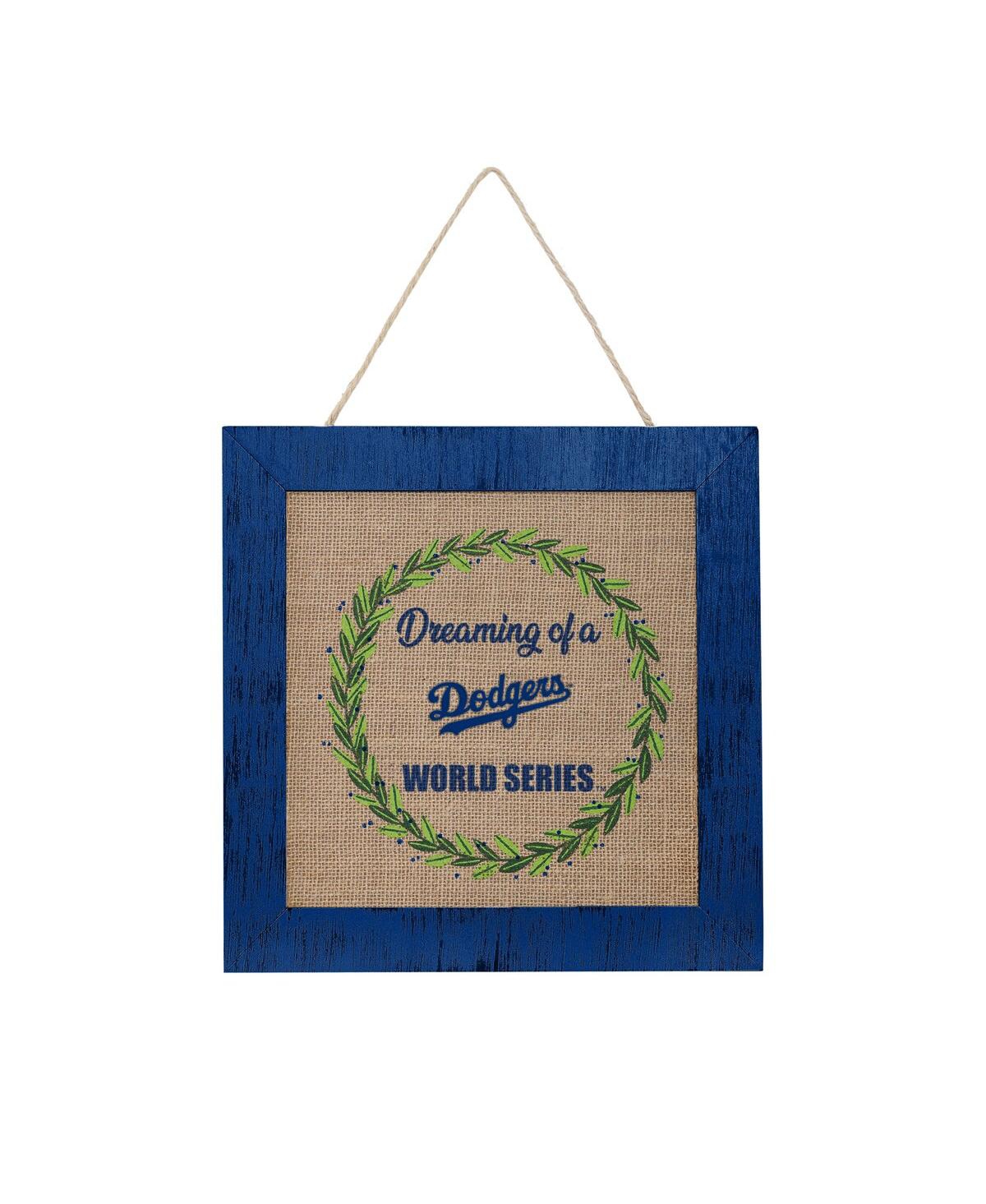 Foco Los Angeles Dodgers 12'' Double-sided Burlap Sign In Blue