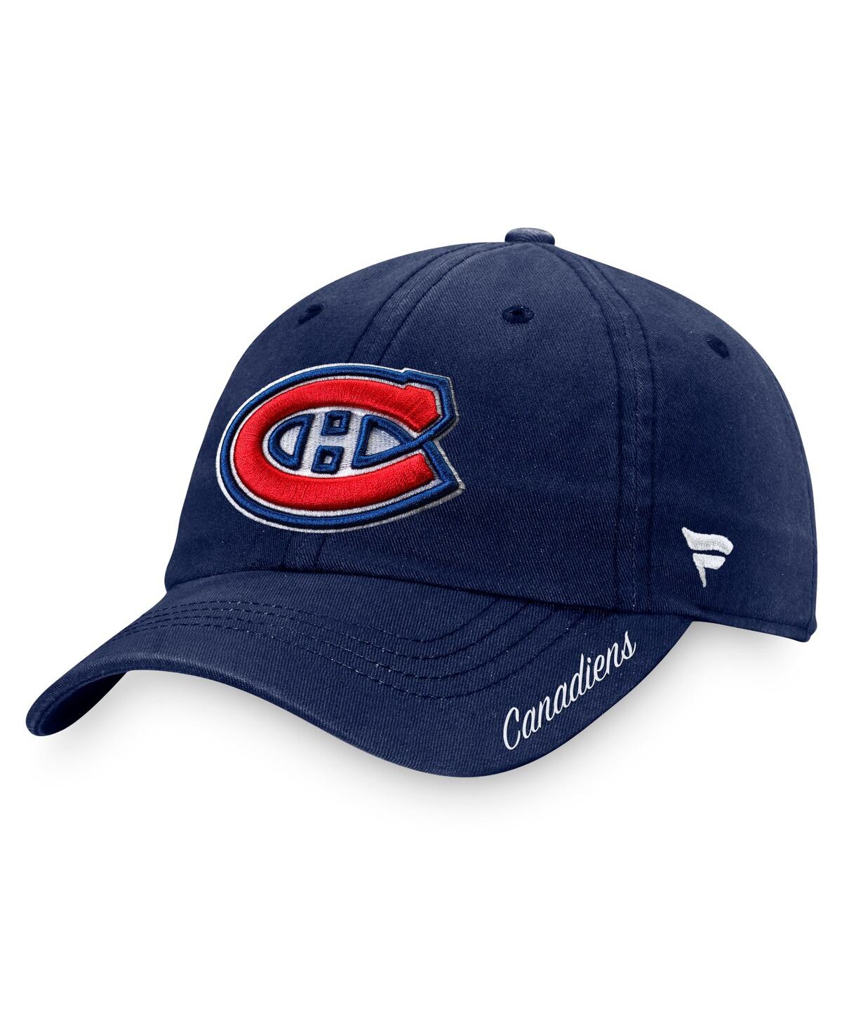 Women's Fanatics Navy Montreal Canadiens Primary Logo Adjustable Hat - Navy