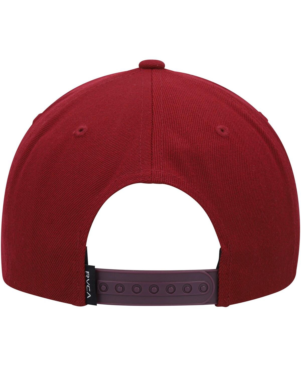 Rvca Men's Burgundy And Gray All The Way Snapback Hat In