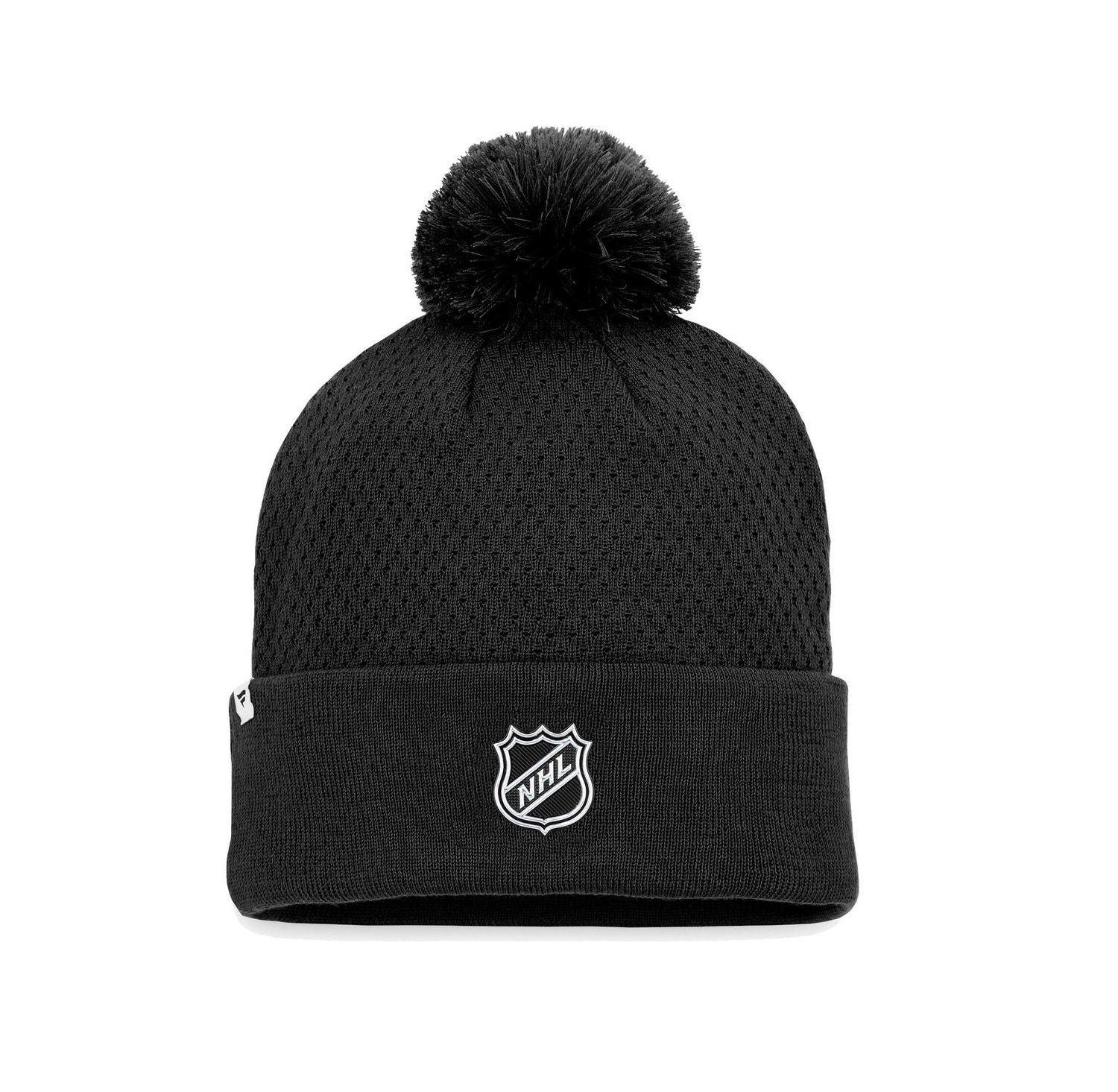 Women's Black Arizona Coyotes Authentic Pro Road Cuffed Knit Hat with Pom