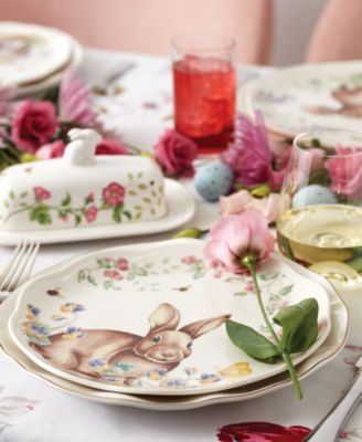 Butterfly Meadow Bunny Accent Plates, Set of 4