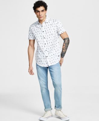 CRWTH - Men's Pin Up Girls Classic-Fit Printed Button-Down Shirt