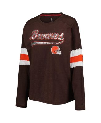 Women's Brown Cleveland Browns Justine Long Sleeve Tunic T-shirt