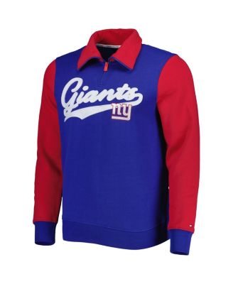 Men's Royal, Red New York Giants Aiden Quarter-Zip Top