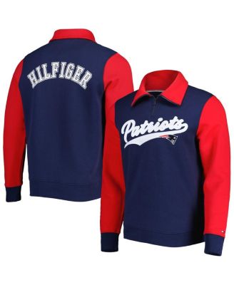 Men's Navy, Red New England Patriots Aiden Quarter-Zip Top