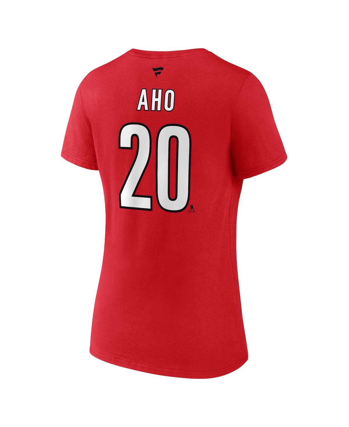 Fanatics Branded Sebastian Aho Red Carolina Hurricanes Special Edition 2.0 Name & Number V-neck T-sh In Red