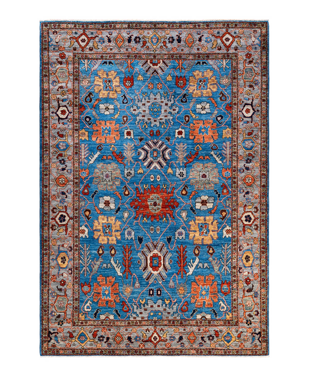 Adorn Hand Woven Rugs Serapi M1973 6'2" X 9' Area Rug In Mist