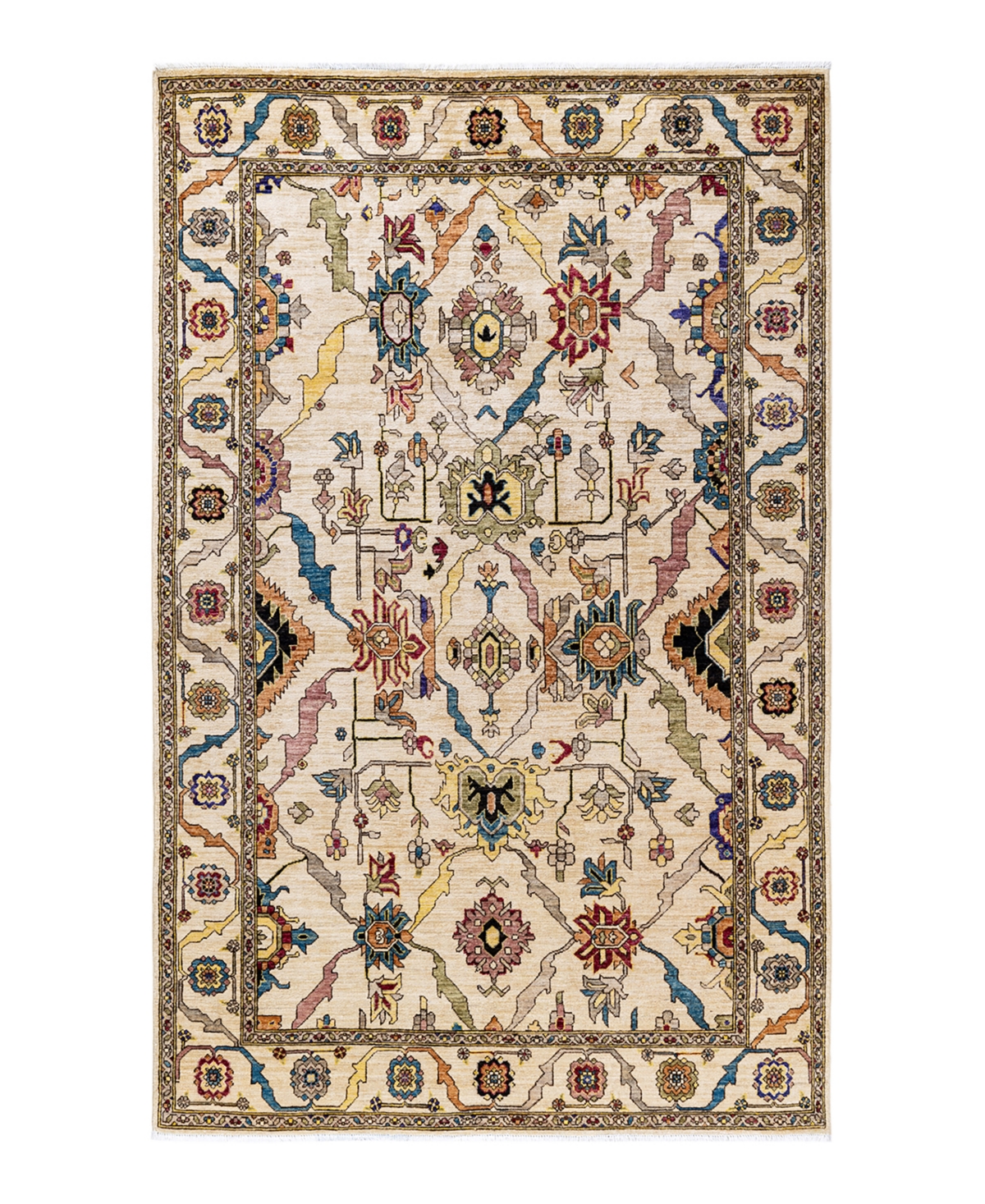 Adorn Hand Woven Rugs Serapi M1973 5'4" X 8'3" Area Rug In Ivory