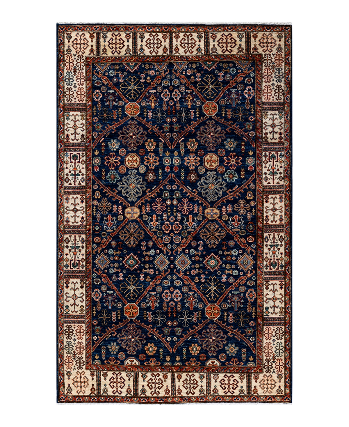 Adorn Hand Woven Rugs Serapi M1973 4'10" X 7'9" Area Rug In Blue