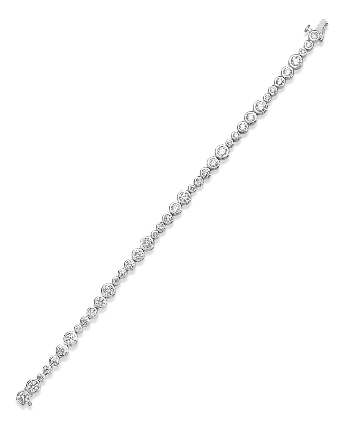 Macy's Sterling Silver Bubble Design White Cubic Zirconia Bezel Set Bracelet
