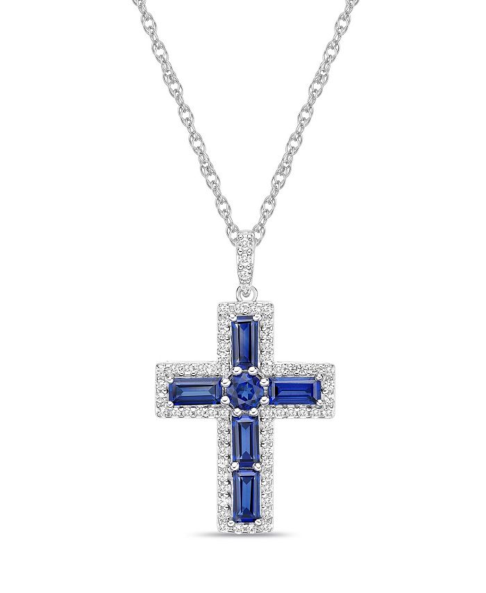 Macy's blue sapphire necklace clearance