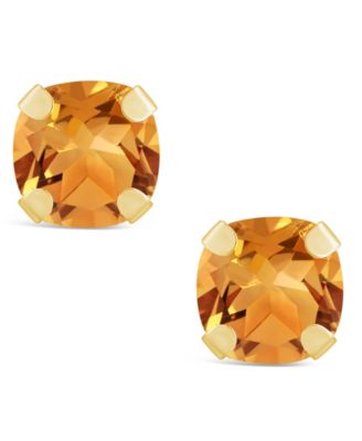 Gemstone Stud Earrings in 10k Yellow Gold