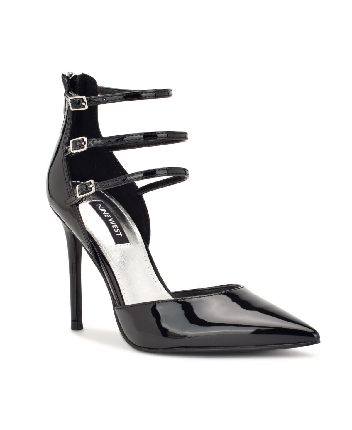 Women's Frann Pointy Toe D'Orsay Strappy Pumps - Black Patent