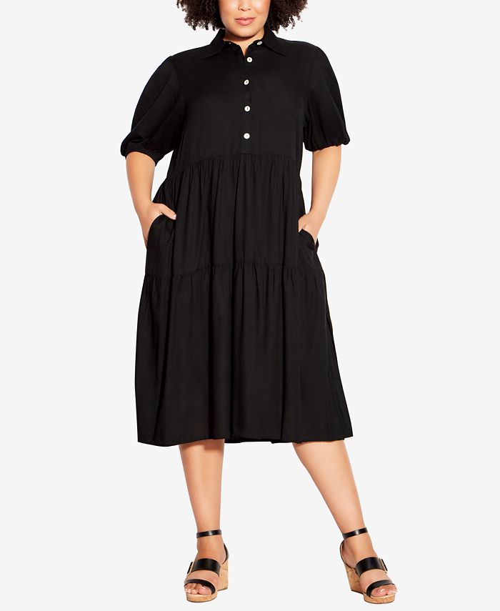 Avenue Plus Size Majesty Plain Midi Dress Macy's