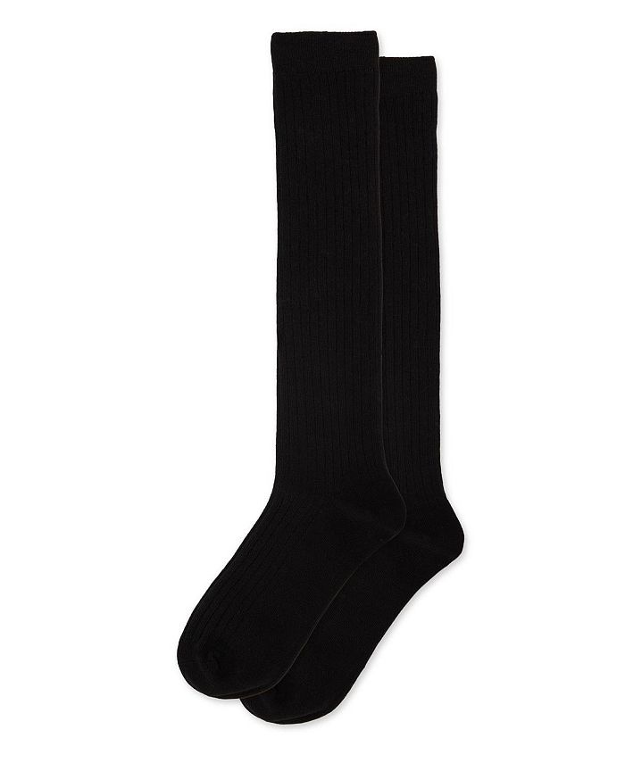 MeMoi Girl's Ribbed Cotton Blend Knee High Socks - Macy's