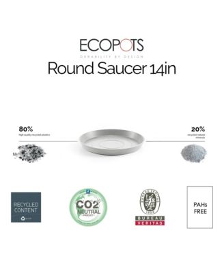 Round Recycled Plastic Modern Indoor and Outdoor Planter, 14in