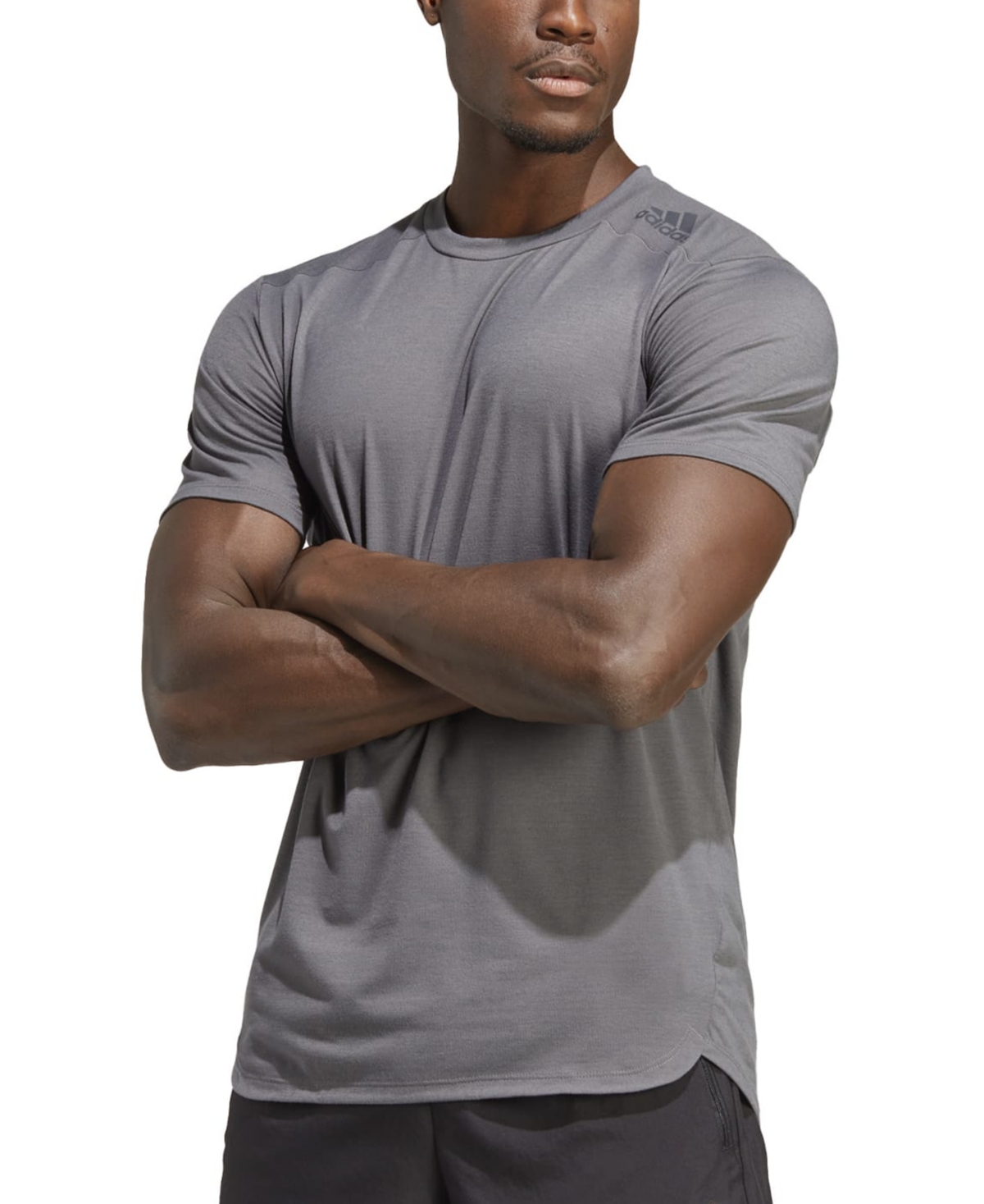 Adidas Originals Designed For Training Performance T-shirt In Grey Five