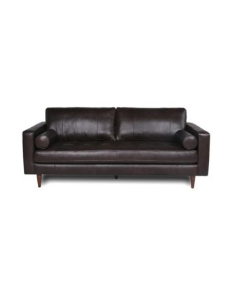 Maebelle Leather Sofa with Tufted Seat And Back