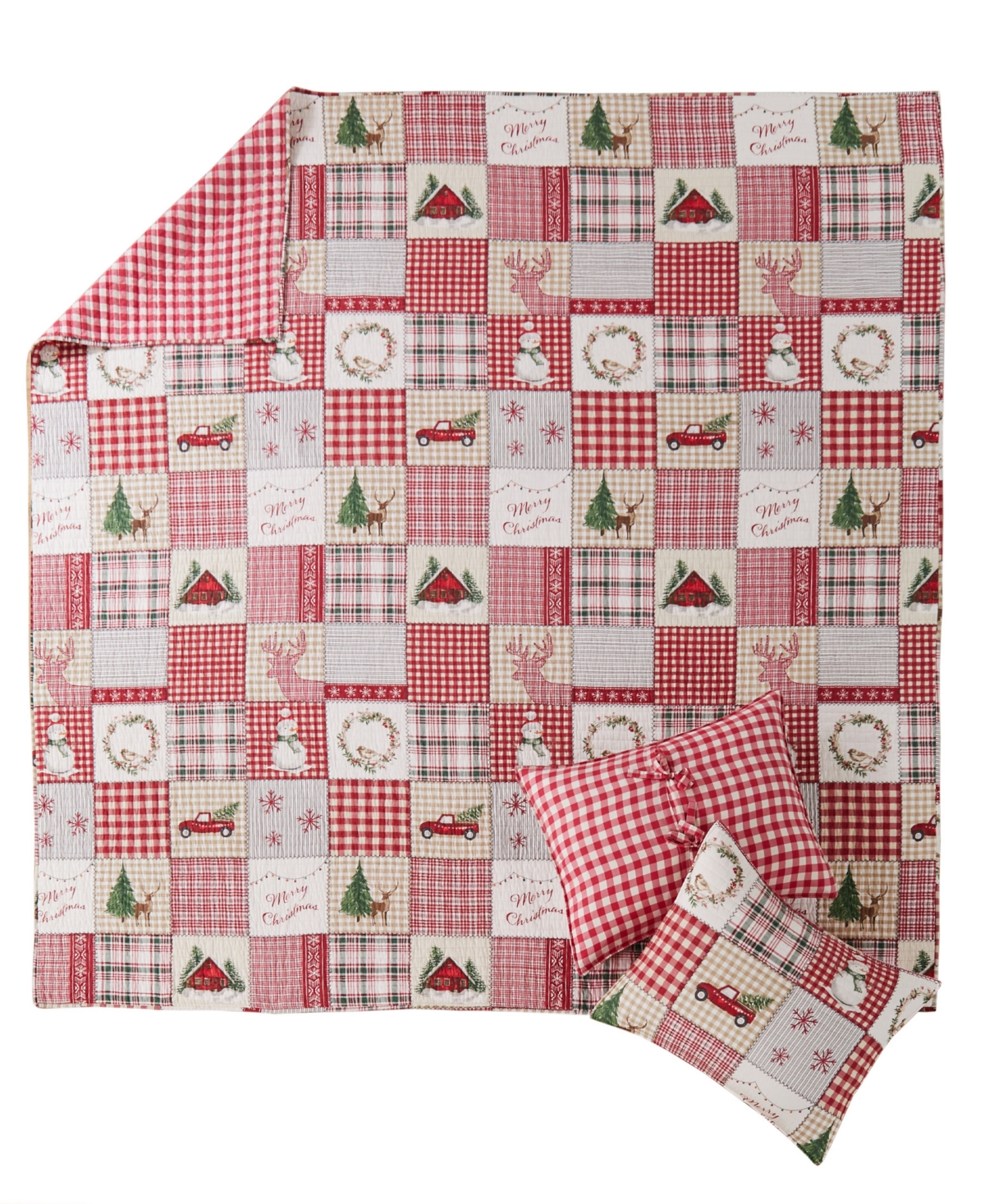 Levtex Home For Christmas Festive Plaid 3-pc. Quilt Set, Full/queen In Red