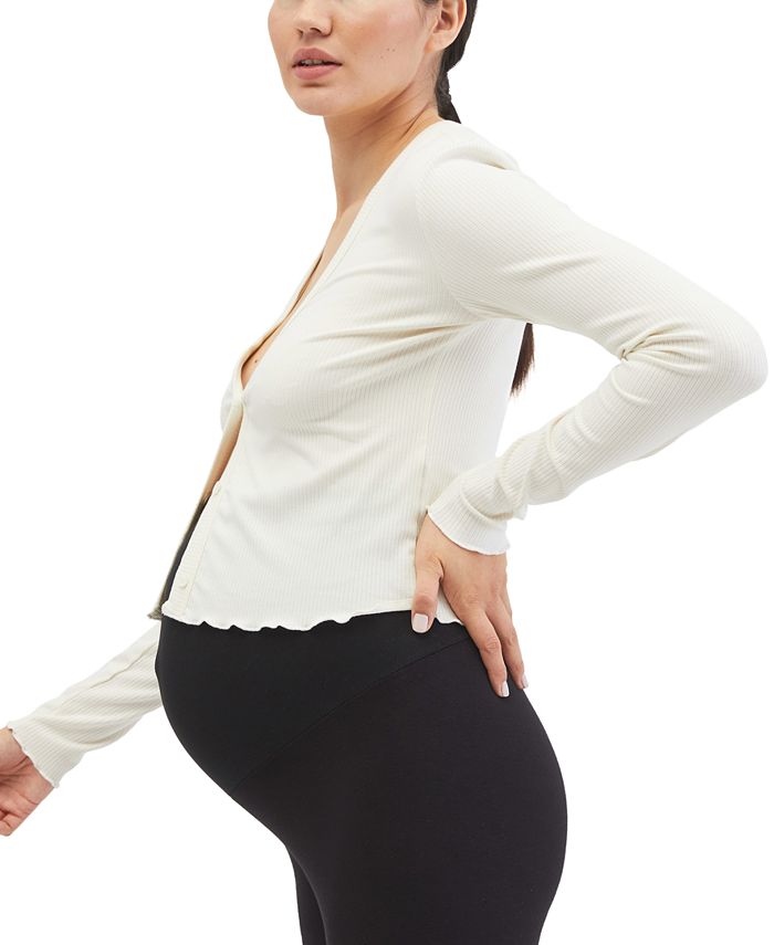 Black Argyle Soft Knit Maternity Cardigan main image 1