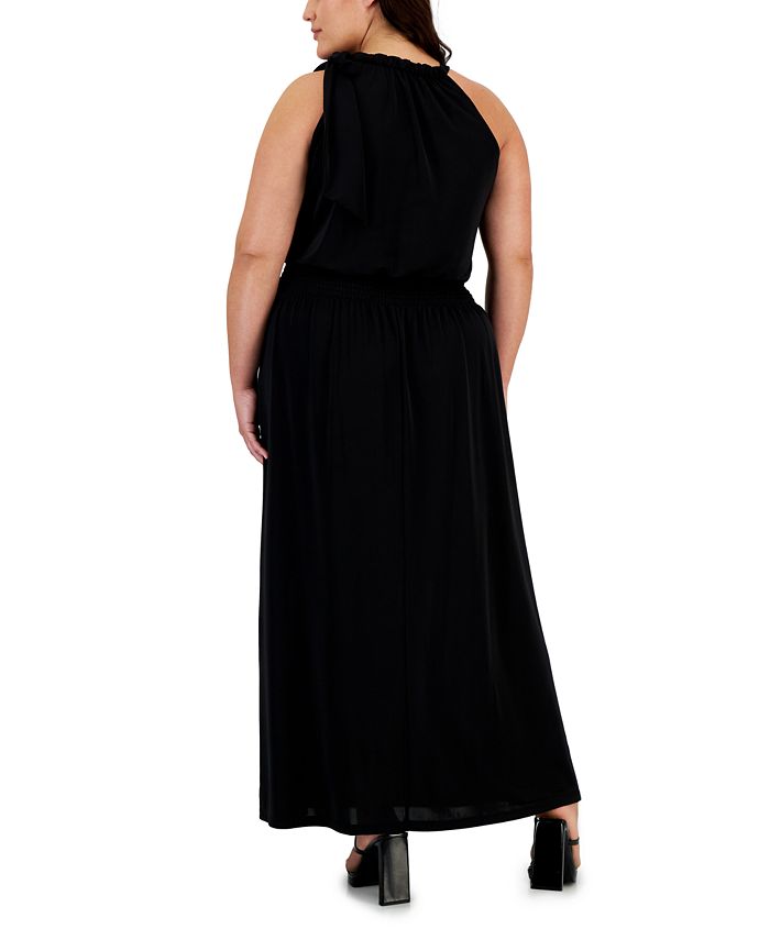 I.N.C. International Concepts Plus Size Side-Tie Halter Maxi Dress ...