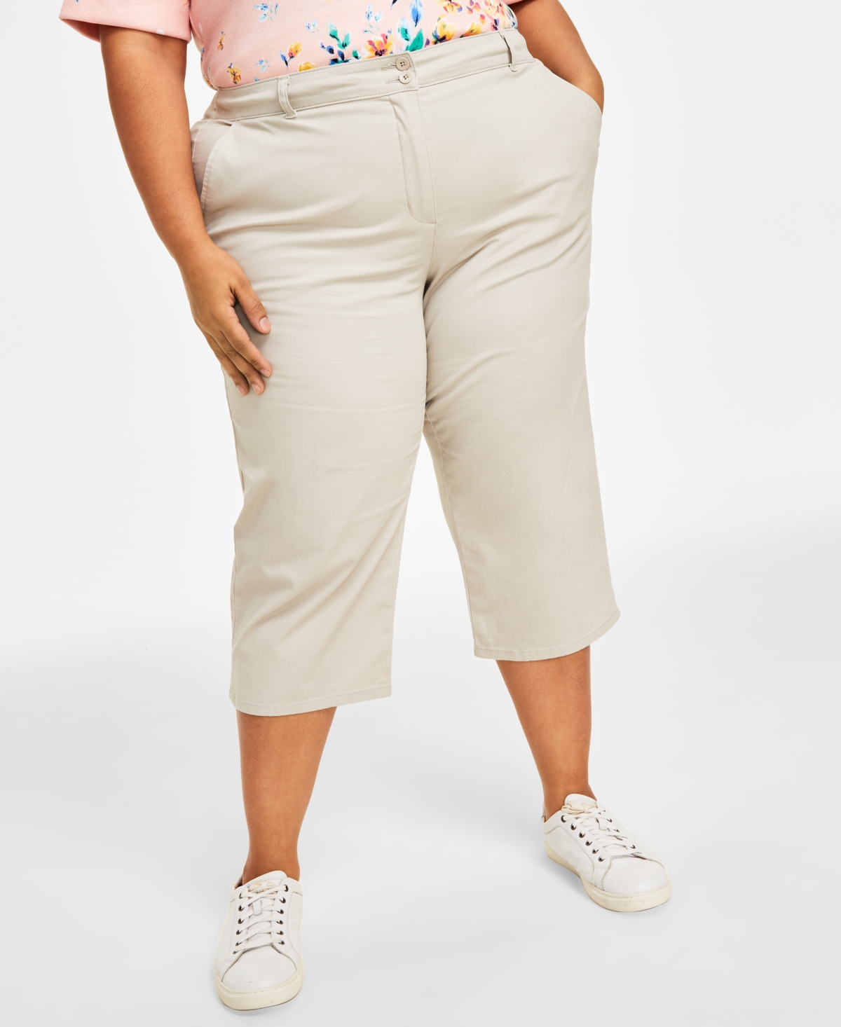 Karen Scott Plus Size Comfort-Waist Capri Pants, Created for Macy's