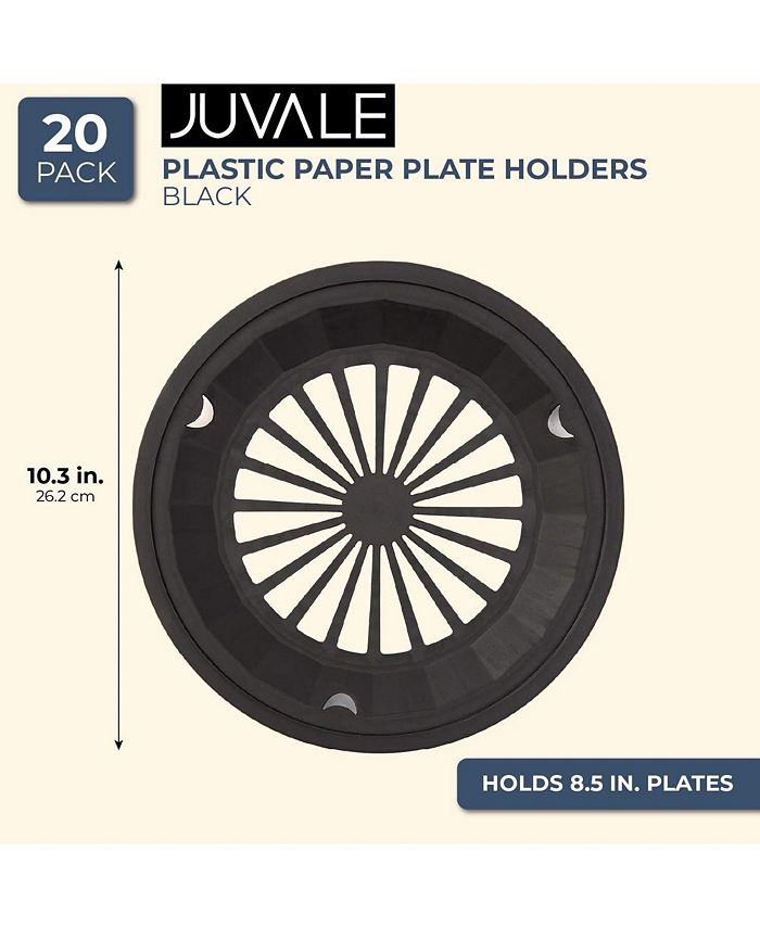 Juvale Set of 20 Reusable Plastic Paper Plate Holders, SnapIn Grooves