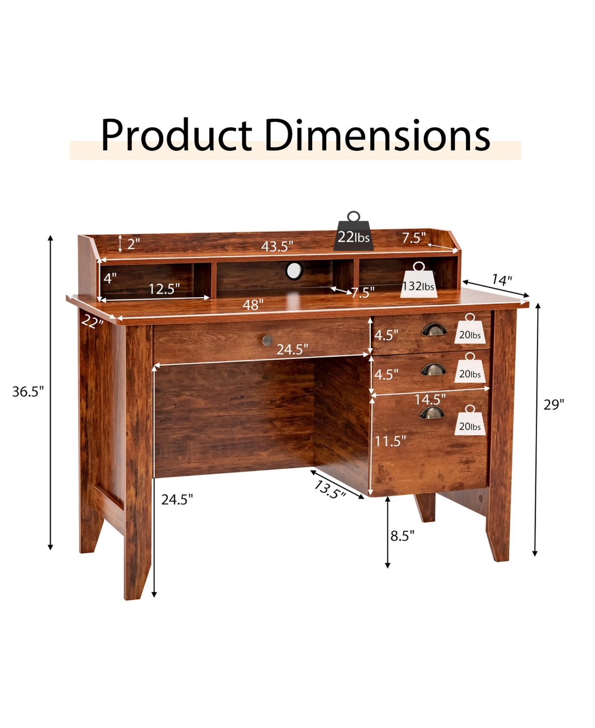 Costway Computer Desk Pc Laptop Writing Table Workstation Home