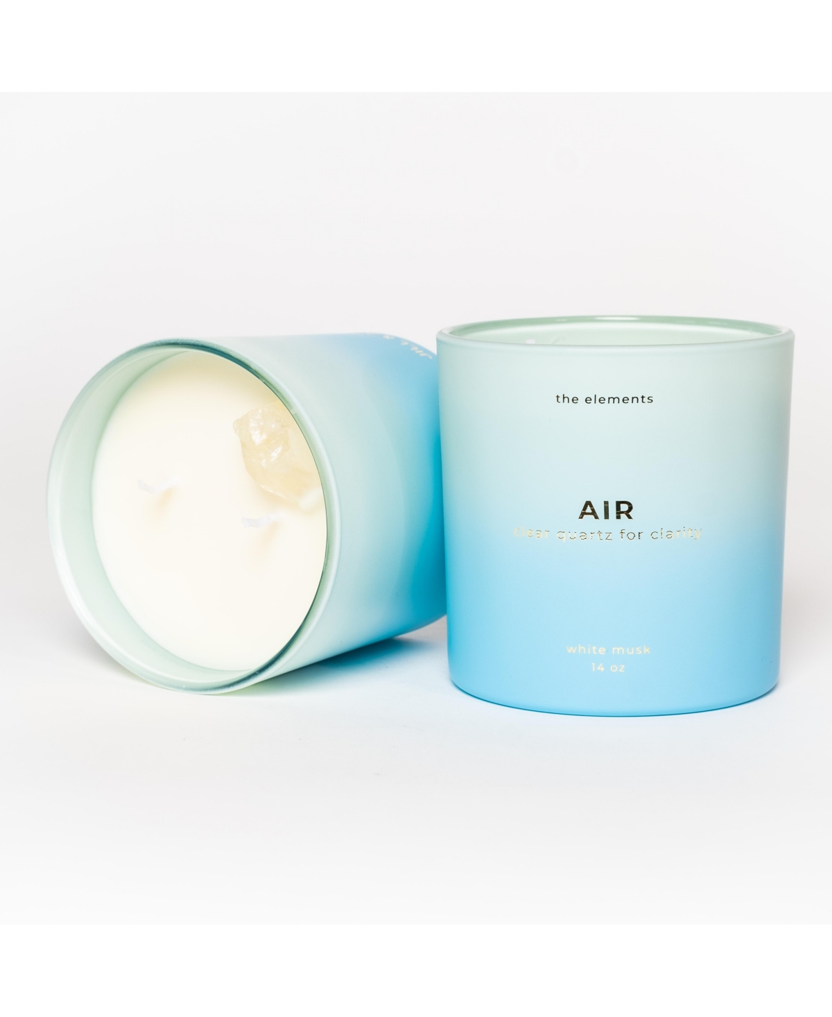 Jill & Ally Air Element White Musk Scented with Clear Quartz Crystal Candle