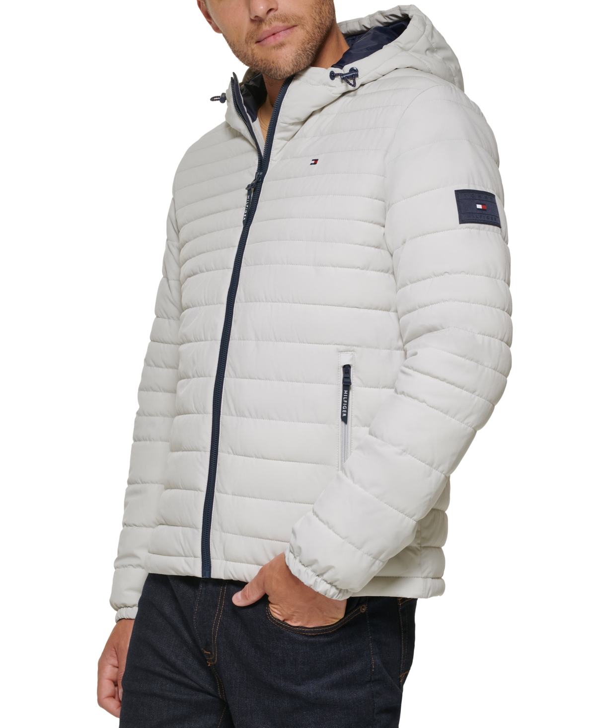 Tommy Hilfiger Men's Stretch Quilted Hooded Jacket