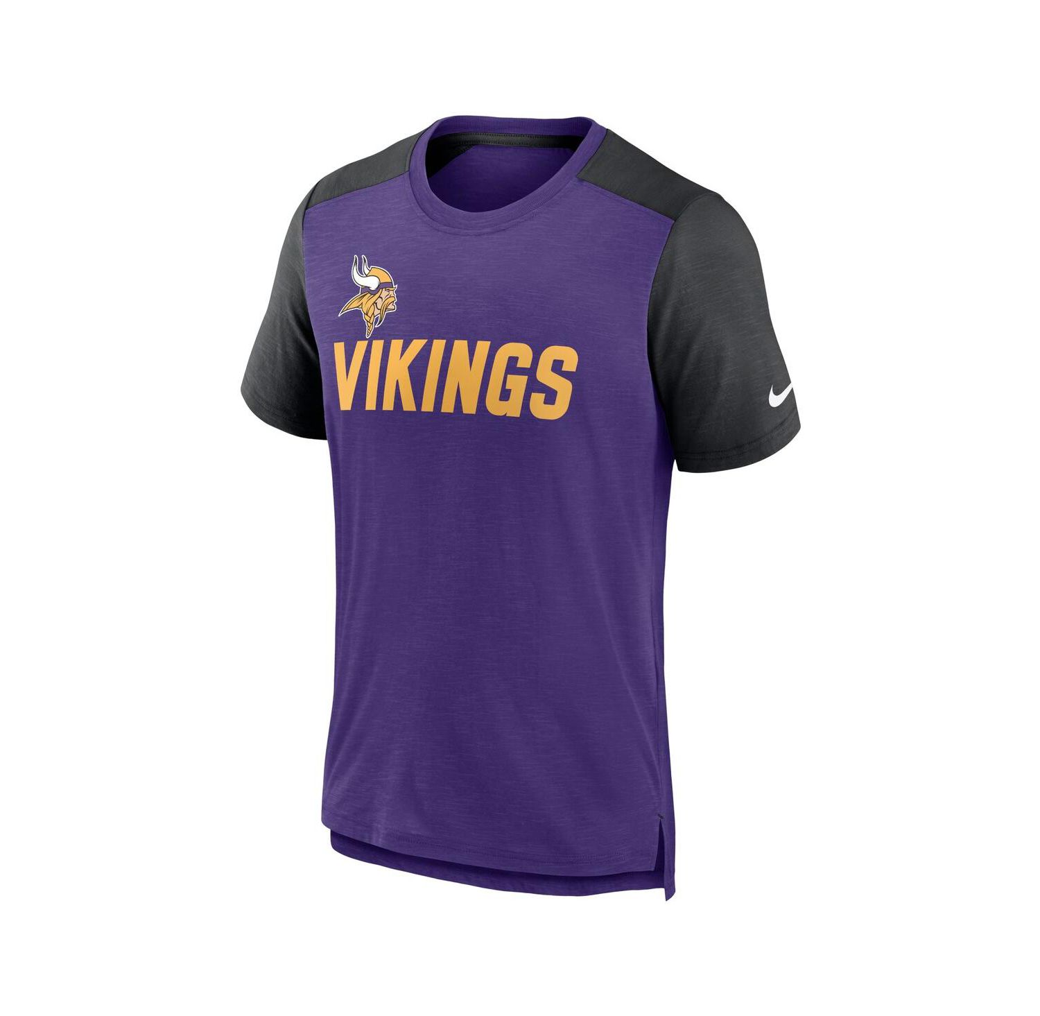 Men's Heathered Purple, Heathered Black Minnesota Vikings Color Block Team Name T-shirt
