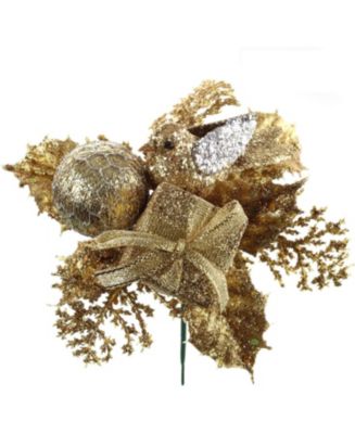 Floral Home Sparkling Gold Tree Picks: Set of 12, Gorgeous Home ...