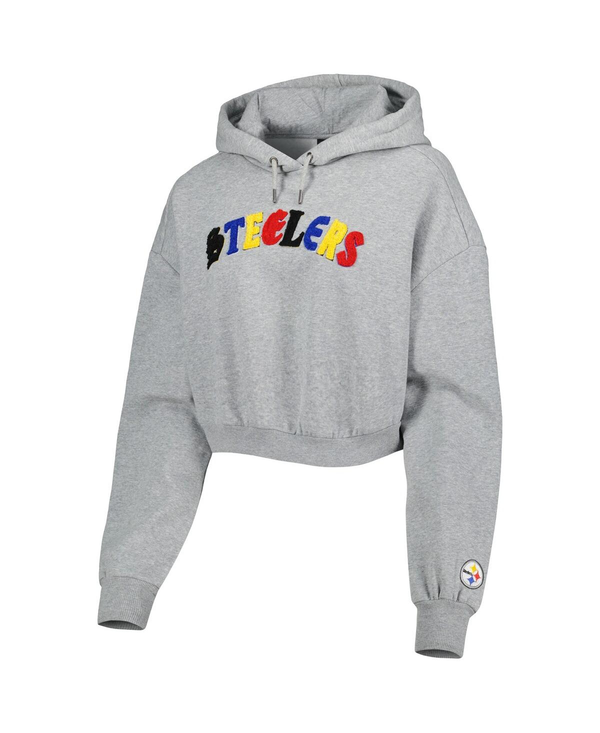 Shop The Wild Collective Women's  Gray Pittsburgh Steelers Cropped Pullover Hoodie