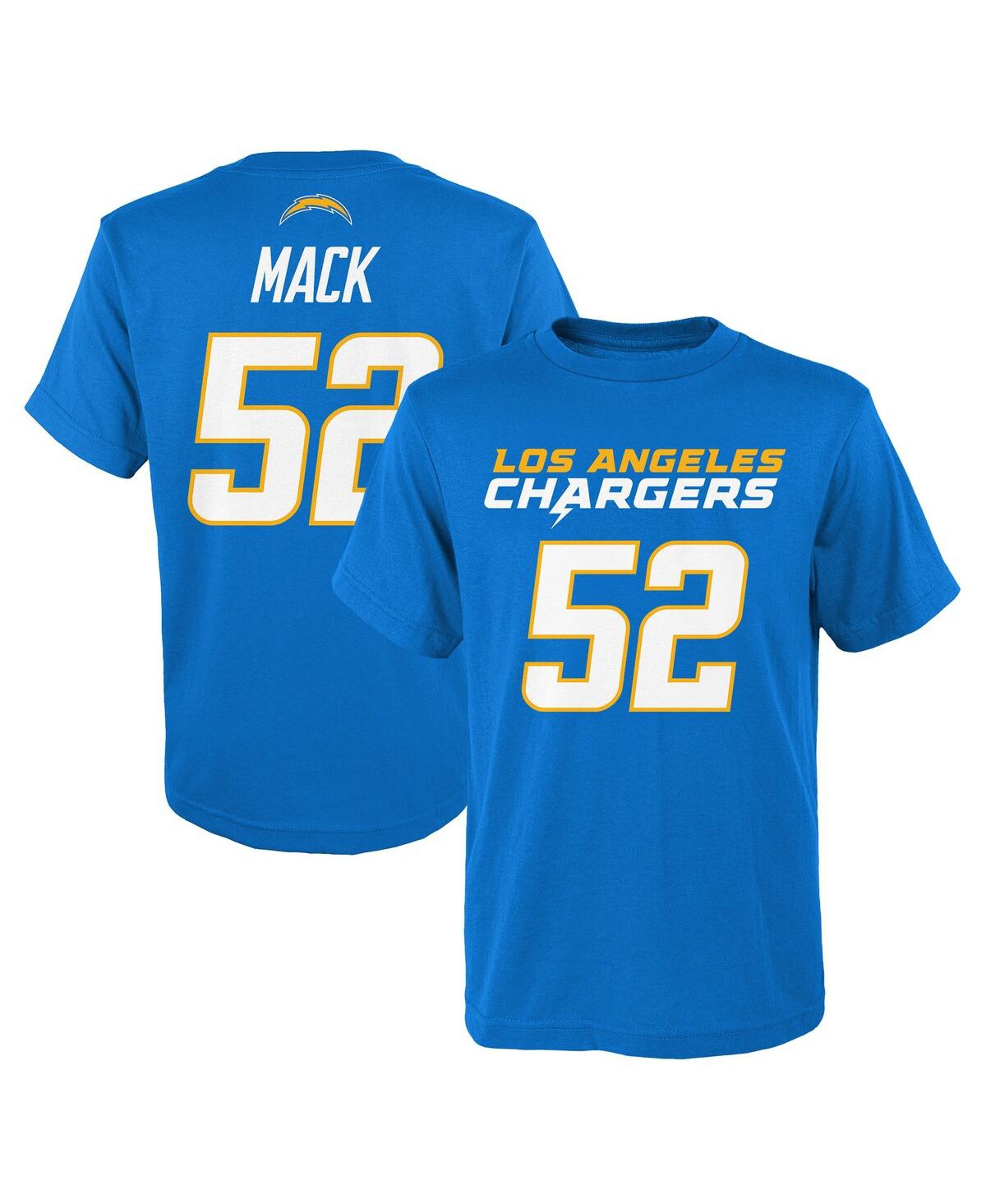 Outerstuff Big Boys Khalil Mack Powder Blue Los Angeles Chargers Mainliner Player Name And Number T-shirt In Powder Blue
