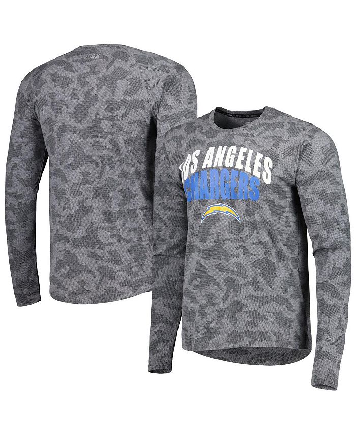 Msx By Michael Strahan Mens Black Los Angeles Chargers Performance Camo Long Sleeve T Shirt 