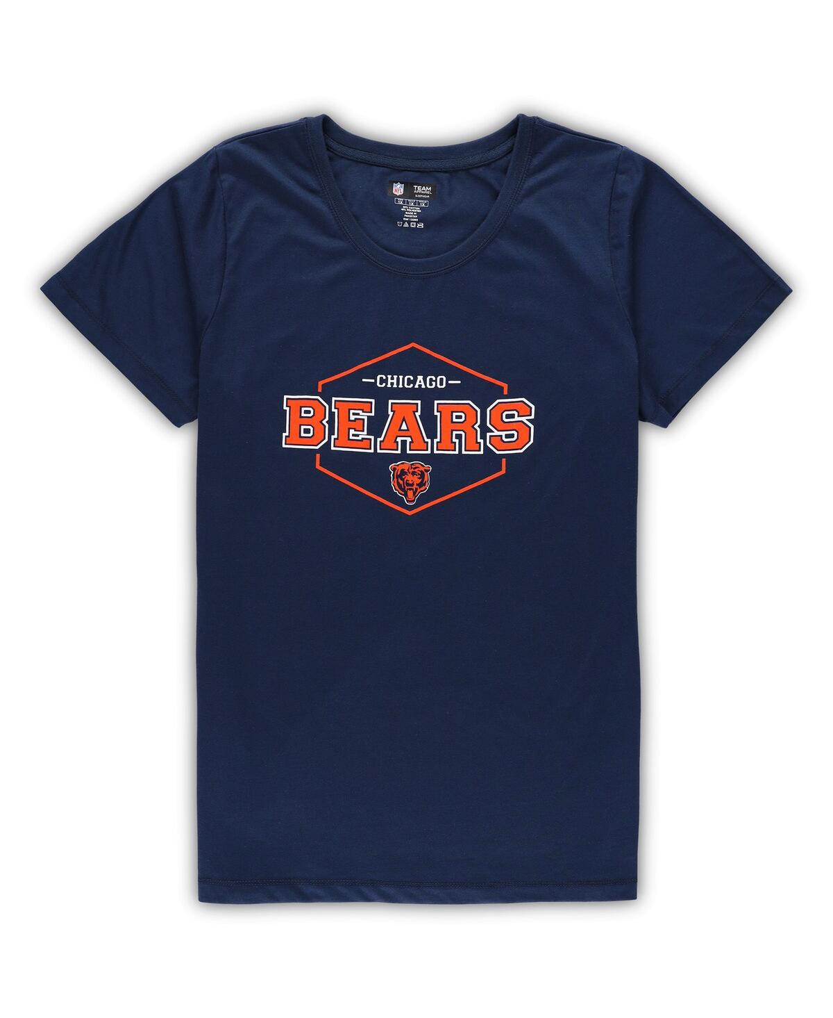 Concepts Sport Women's  Navy, Orange Chicago Bears Badge T-shirt And Pants Sleep Set In Navy,orange